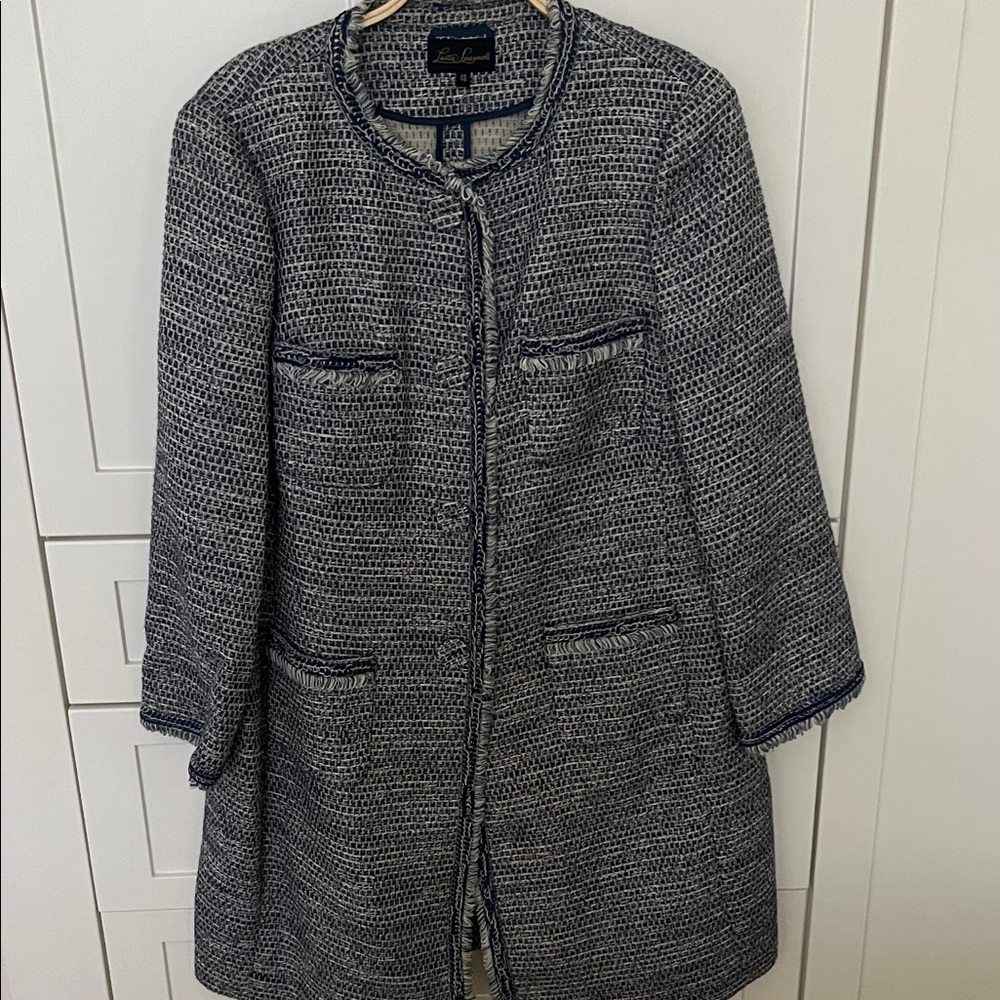 Luisa Spagnoli Women's Blue Tweed Blazer